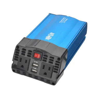 Tripp Lite® by Eaton® PowerVerter® 375-Watt-Continuous Ultracompact Car Inverter with Optional Battery Cables, 2 AC Outlets and 2 USB-A Ports, PV375USB