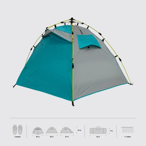 Outdoors Professional Super Easy II 2-Person Pop-up Camping Tent, Blue and Gray