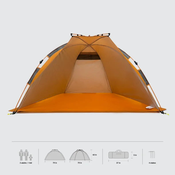 Outdoors Professional Beach Automatic Pop-up Sun Shelter (Orange)