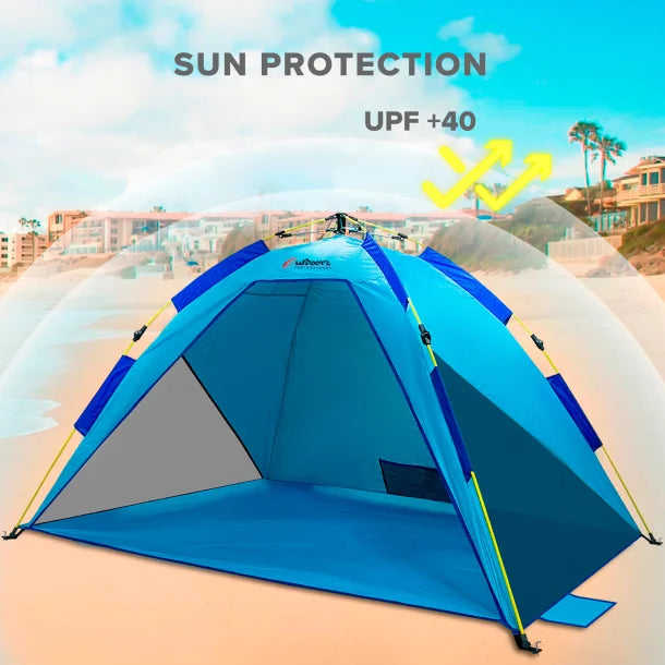 Outdoors Professional Beach Cool Pop-up Sun Shelter (Blue)