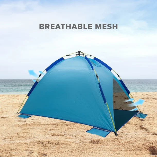 Outdoors Professional Beach Cool Pop-up Sun Shelter (Blue)