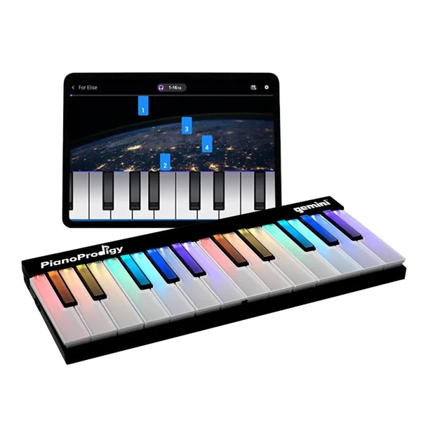 Gemini® GPP-101 PianoProdigy Expandable 24-Key Bluetooth® MIDI Learning Keyboard with Light-up Keys