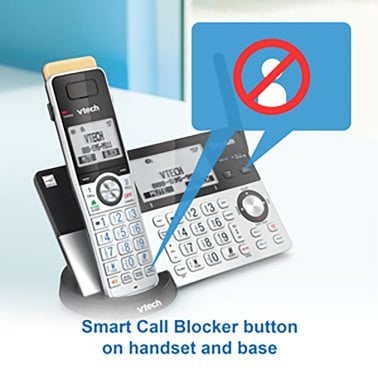 VTech® 5-Handset Expandable Cordless Phone with Bluetooth® Connect to Cell™, Smart Call Blocker, and Answering System