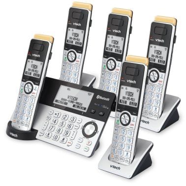 VTech® 5-Handset Expandable Cordless Phone with Bluetooth® Connect to Cell™, Smart Call Blocker, and Answering System