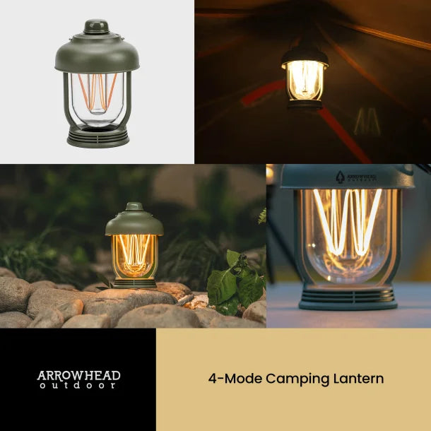 ARROWHEAD OUTDOOR™ 280-Lumen 6-In. 4-Lighting-Modes Rechargeable LED Camping Lantern