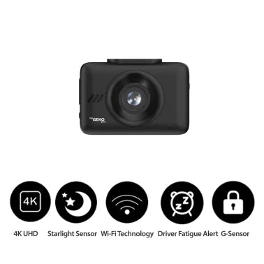 GekoGear™ Orbit 535 4K UHD Wi-Fi® Dash Cam with 2.35-In. LCD Display