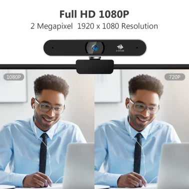 Z-EDGE™ Full HD 1080p 2.0-MP Auto-Focus Webcam with Built-in Stereo Microphones, ZW511