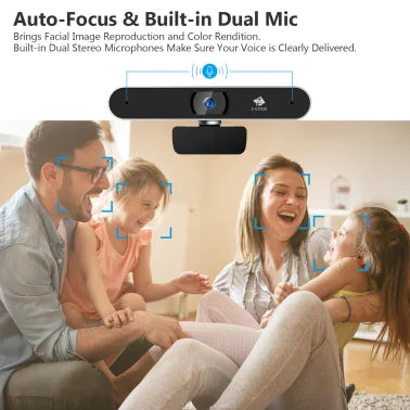 Z-EDGE™ Full HD 1080p 2.0-MP Auto-Focus Webcam with Built-in Stereo Microphones, ZW511