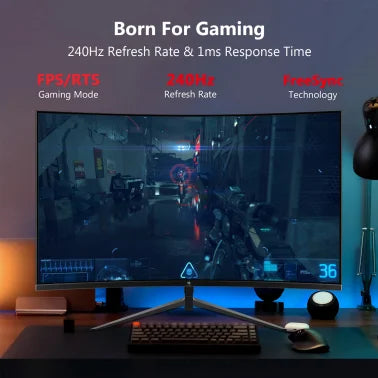 Z-EDGE™ 32-In. 1080p 240-Hz Curved Gaming Monitor