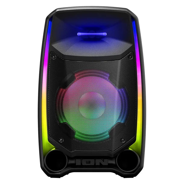 ION® Total PA™ Ultimate Portable Bluetooth® PA System with Edge-Glow™ Lights, Speaker Stand, and 2 Wired Microphones