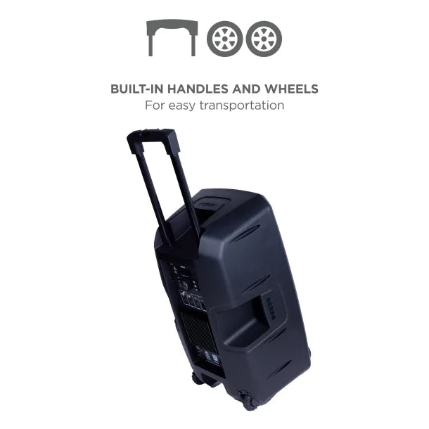 ION® Total PA™ Ultimate Portable Bluetooth® PA System with Edge-Glow™ Lights, Speaker Stand, and 2 Wired Microphones