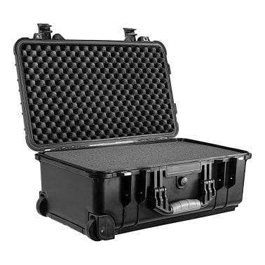 Eylar® 22-In. Carry-on Travel Roller Waterproof Equipment Hard Transport Roller Case with Foam Insert, Black