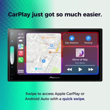 Pioneer® DMH-W3000NEX 6.8-In. Car In-Dash Unit, Double-DIN Digital Media Receiver with Touch Screen, Bluetooth®, and Apple CarPlay®/Android Auto™