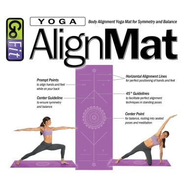 GoFit® AlignMat™ Body-Alignment Yoga Mat (Purple)