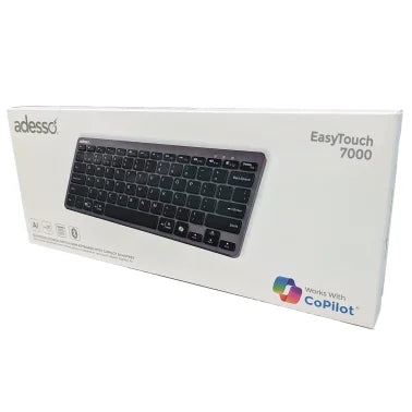 Adesso® EasyTouch™ 7000 Bluetooth® Multi-Device Keyboard with CoPilot AI™ Hotkey and Multi-OS Support, Compact, Black