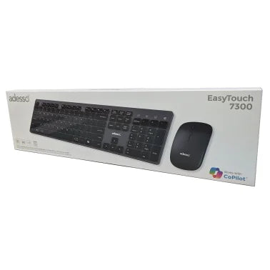 Adesso® EasyTouch™ 7300 Wireless Keyboard and iMouse® Combo Set with CoPilot AI™ Hotkey and Multi-OS Support