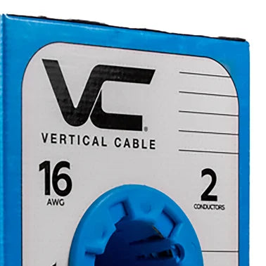 Vertical Cable V-Sound 16-AWG Audio Cable with PVC Jacket, 2 Conductor, 65 Strand, 500-Ft. Pull Box (White)