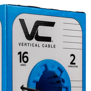 Vertical Cable V-Sound 16-AWG Audio Cable with PVC Jacket, 2 Conductor, 65 Strand, 500-Ft. Pull Box (Black)