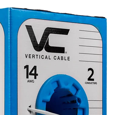 Vertical Cable V-Sound 14-AWG Audio Cable with PVC Jacket, 2 Conductor, 41 Strand, 500-Ft. Pull Box (White)