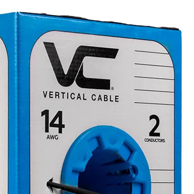 Vertical Cable V-Sound 14-AWG Audio Cable with PVC Jacket, 2 Conductor, 41 Strand, 500-Ft. Pull Box (Black)