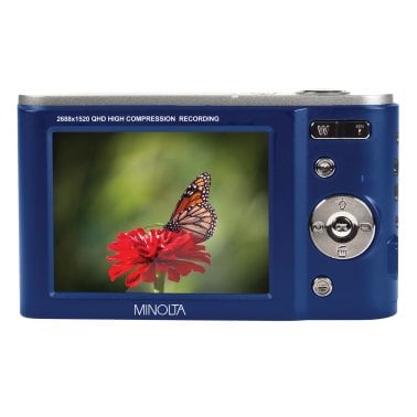 Minolta® MND20 16x Digital Zoom 44 MP/2.7K Quad HD Digital Camera (Blue)