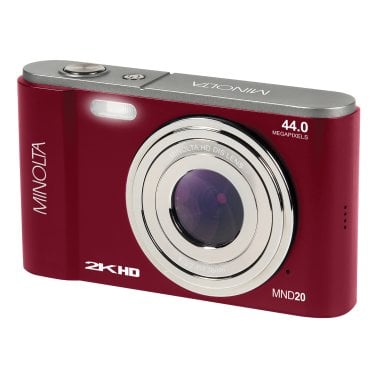 Minolta® MND20 16x Digital Zoom 44 MP/2.7K Quad HD Digital Camera (Red)