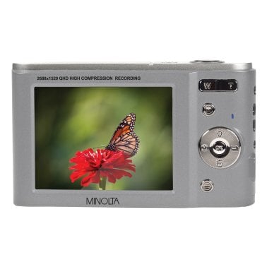 Minolta® MND20 16x Digital Zoom 44 MP/2.7K Quad HD Digital Camera (Silver)