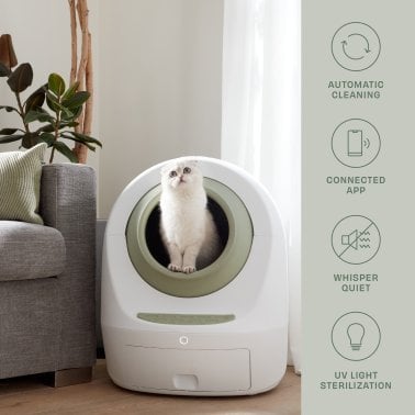 Casa Leo™ Leo’s Loo Too Smart Self-Cleaning Cat Litter Box Bundle (Avocado Green)