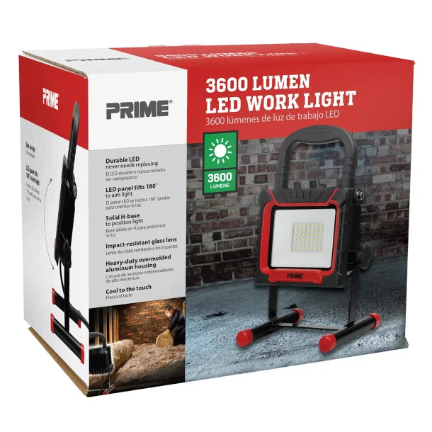 PRIME® 3,600-Lumen 35-Watt Portable LED Work Light on Tiltable Stand with 5-Ft. Cord