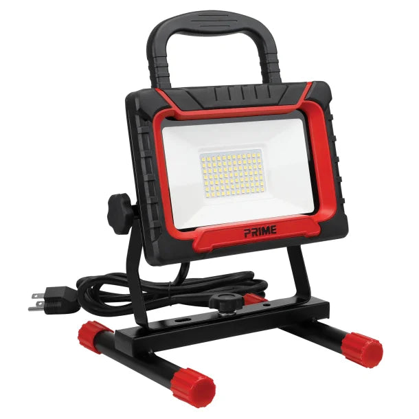 PRIME® 6,000-Lumen 55-Watt Portable LED Work Light on Tiltable Stand with 5-Ft. Cord