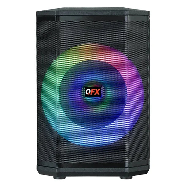 QFX® Portable Bluetooth® True Wireless PA System with LED Circle Party Lights and Microphones, E-B8