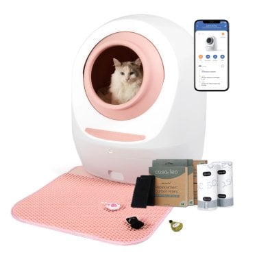 Casa Leo™ Leo’s Loo Too Smart Self-Cleaning Cat Litter Box Bundle (Pretty Pink)