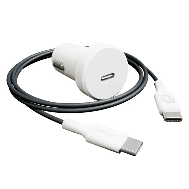 cellhelmet® 30-Watt PD Car Charger with 3-Ft. Round USB-C® to USB-C® Cable