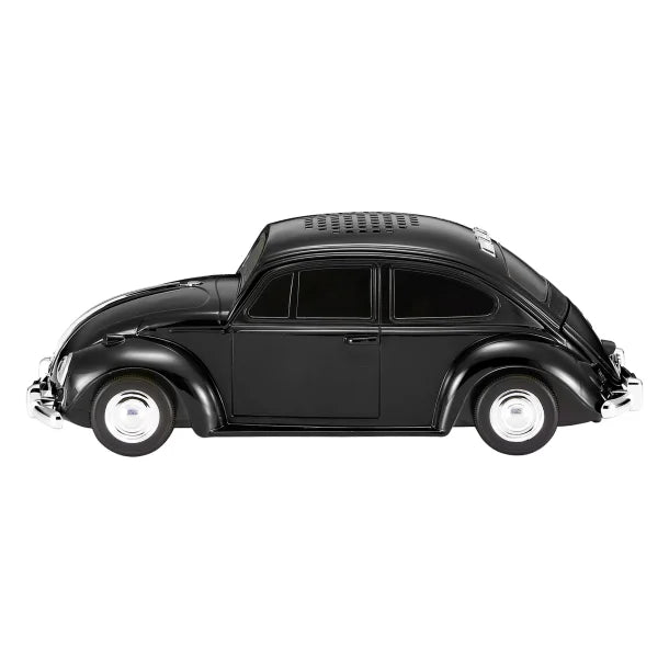 QFX® BT-1960 Retro Car Portable Bluetooth® Speaker with Speakerphone, True Wireless, FM Radio, and LED Party Lights (Black)