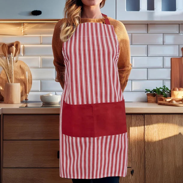 Better Houseware Adjustable Striped Apron (Red)