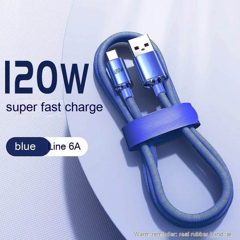 120W Data Cable Type-C Mobile Phone Charging Cable 