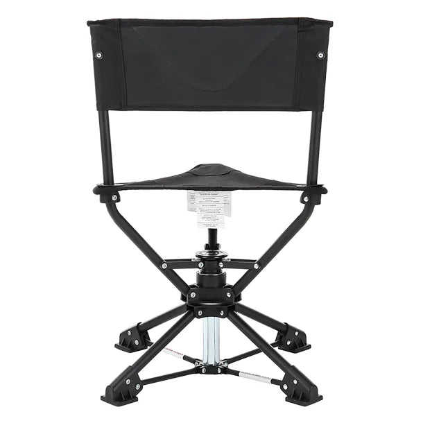 ARROWHEAD OUTDOOR™ 360°-Swiveling Compact Hunting Blind and Fishing Chair Stool Seat (Charcoal Black)