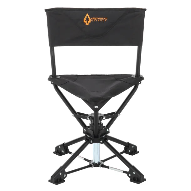 ARROWHEAD OUTDOOR™ 360°-Swiveling Compact Hunting Blind and Fishing Chair Stool Seat (Charcoal Black)