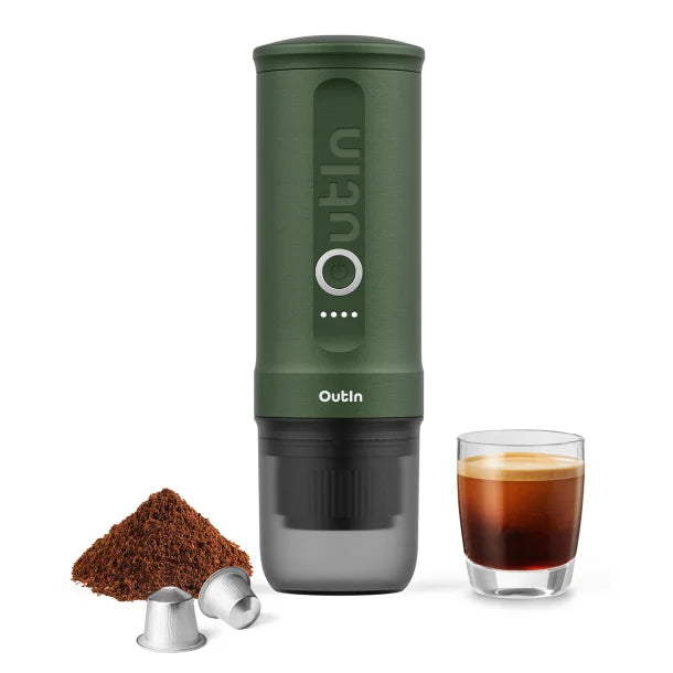 OutIn® Nano Portable Electric Espresso Machine (Forest Green)