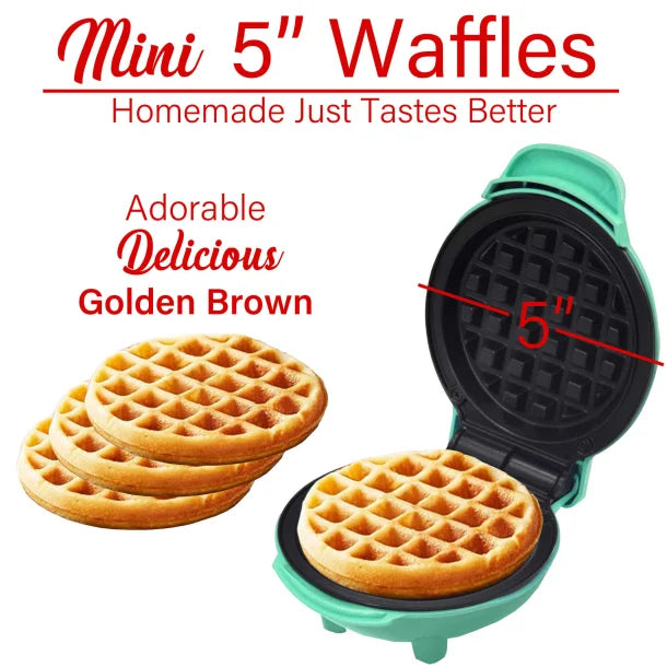 Brentwood® 400-Watt 5-In. Non-Stick Mini Waffle Maker (Blue)