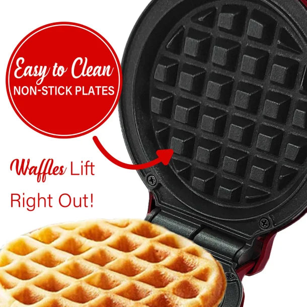 Brentwood® 400-Watt 5-In. Non-Stick Mini Waffle Maker (Red)