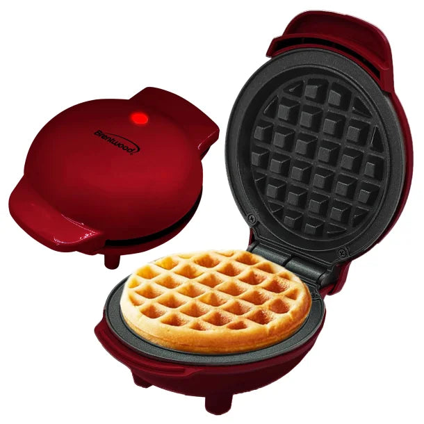 Brentwood® 400-Watt 5-In. Non-Stick Mini Waffle Maker (Red)