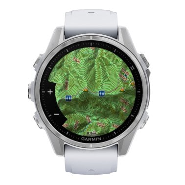 Garmin® fēnix® 8 AMOLED Multisport 43-mm GPS Watch with Silicone Band (Silver/Whitestone)