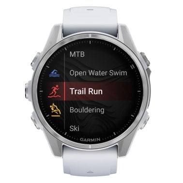 Garmin® fēnix® 8 AMOLED Multisport 43-mm GPS Watch with Silicone Band (Silver/Whitestone)