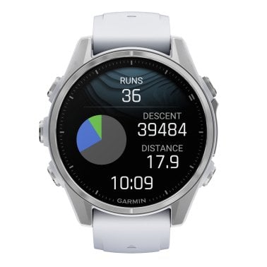 Garmin® fēnix® 8 AMOLED Multisport 43-mm GPS Watch with Silicone Band (Silver/Whitestone)