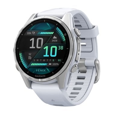 Garmin® fēnix® 8 AMOLED Multisport 43-mm GPS Watch with Silicone Band (Silver/Whitestone)