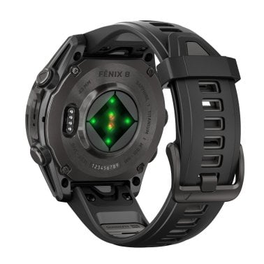 Garmin® fēnix® 8 AMOLED Multisport 43-mm GPS Watch with Silicone Band (Sapphire Lens/Carbon Gray DLC Titanium/Black)