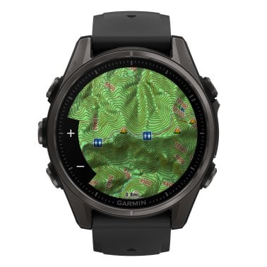 Garmin® fēnix® 8 AMOLED Multisport 43-mm GPS Watch with Silicone Band (Sapphire Lens/Carbon Gray DLC Titanium/Black)