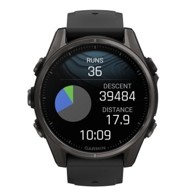 Garmin® fēnix® 8 AMOLED Multisport 43-mm GPS Watch with Silicone Band (Sapphire Lens/Carbon Gray DLC Titanium/Black)