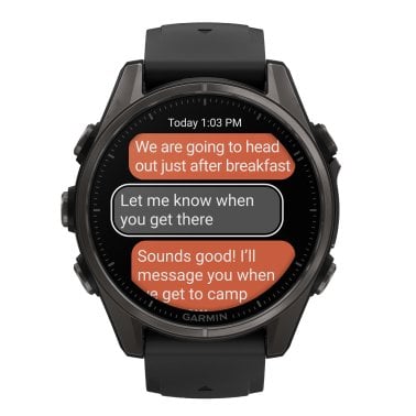 Garmin® fēnix® 8 AMOLED Multisport 43-mm GPS Watch with Silicone Band (Sapphire Lens/Carbon Gray DLC Titanium/Black)